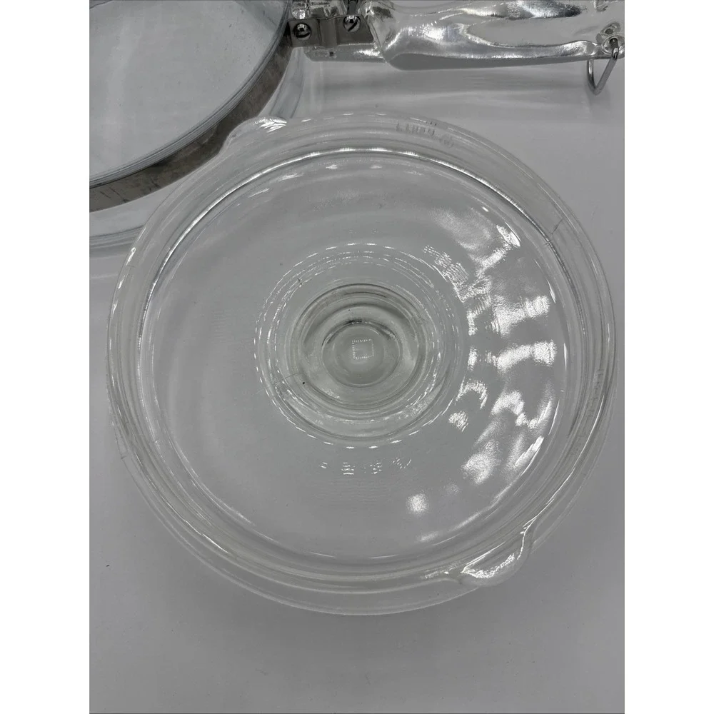 Vintage Pyrex Flameware Glass Pot Saucepan w/ Lid 2Q  6214-B Made in USA